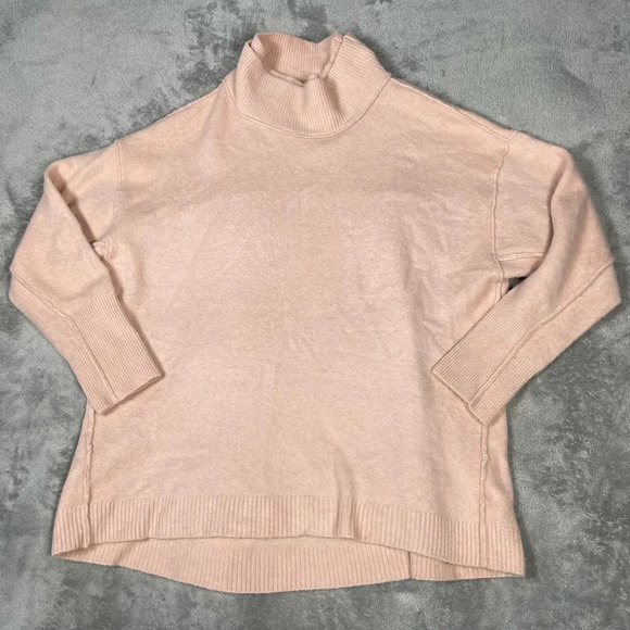 Free People Sweater Womens XS After Glow Wool Mock Neck Oversized Cozy Feminine - Picture 5 of 9